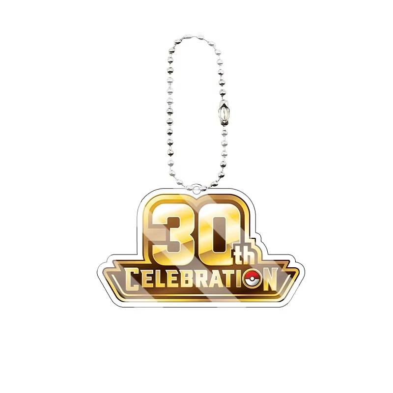 voor Ptcg Anime 30e verjaardag Mega Evolution Delta Reign Logo Acryl sleutelhanger decoratie rugzak hanger festival cadeau