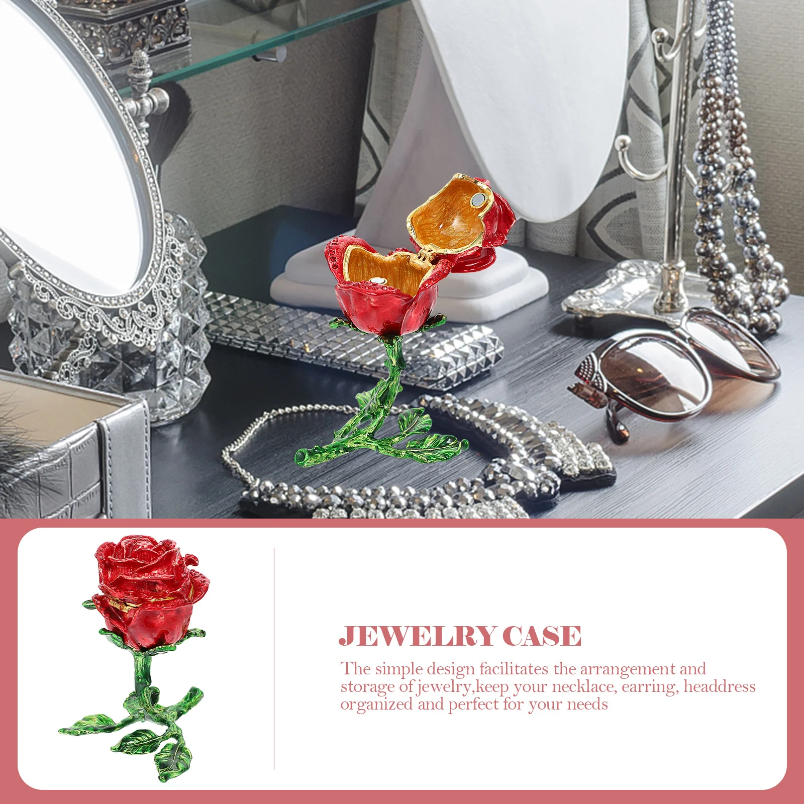 

Креативная цветная шкатулка для драгоценностей в форме цветка для детей, аксессуары для волос и мелкие предметы, настольное украшение, украшение для дома