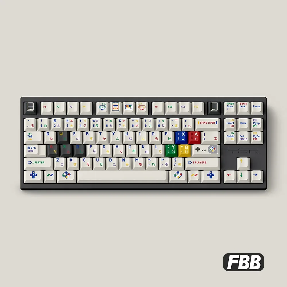 ชุด SFC1990Keycaps fbb แป้นพิมพ์เชิงกล PBT กำหนดเองได้171คีย์แทนที่อย่างสร้างสรรค์อุปกรณ์เสริมหมวกพีซี