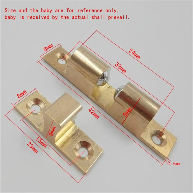 Pure copper door bead KTV indoor wooden door door buckle top bead invisible door buckle card wooden door spring lock bead