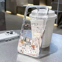 Beautiful Winter Snow Phone Case For Samsung Galaxy S25 S24 S23 S22 S21 FE Plus FE Ultra A15 A16 A35 A52 A53 A55 5G Clear Cover