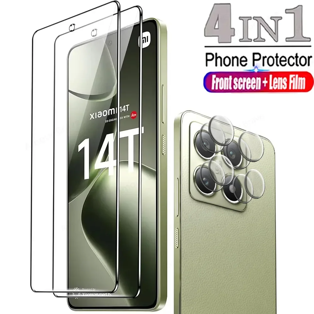 

4 in 1 Tempered Glass for Xiaomi 14T Pro 13T 12T 11T Pro Lens Film Screen Protector For Mi 13 12 11 10T Lite 14 Protective Glass