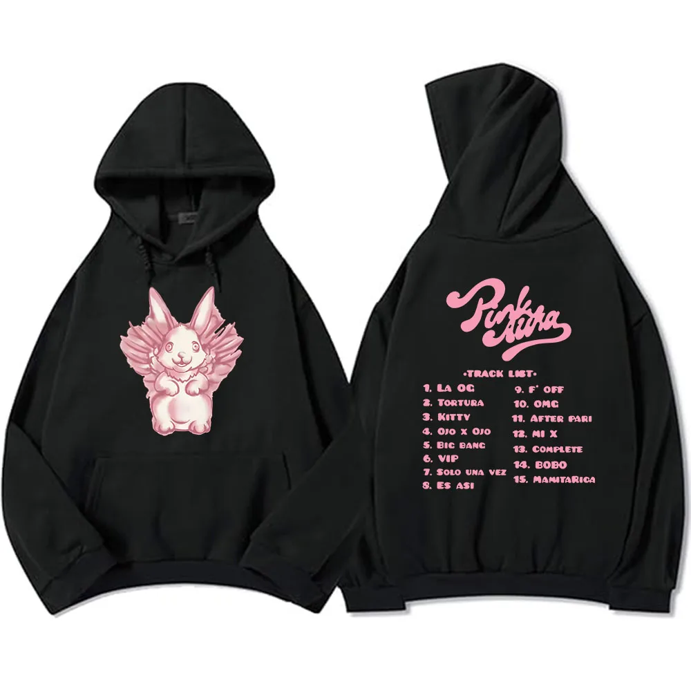 Cartoon Bunny Graphic Hoodies Kenia Os Pink Aura Tour 2024 Sweatshirt Men Clothing Hooded Winter Fleece Unisex Streetwear Hoodie