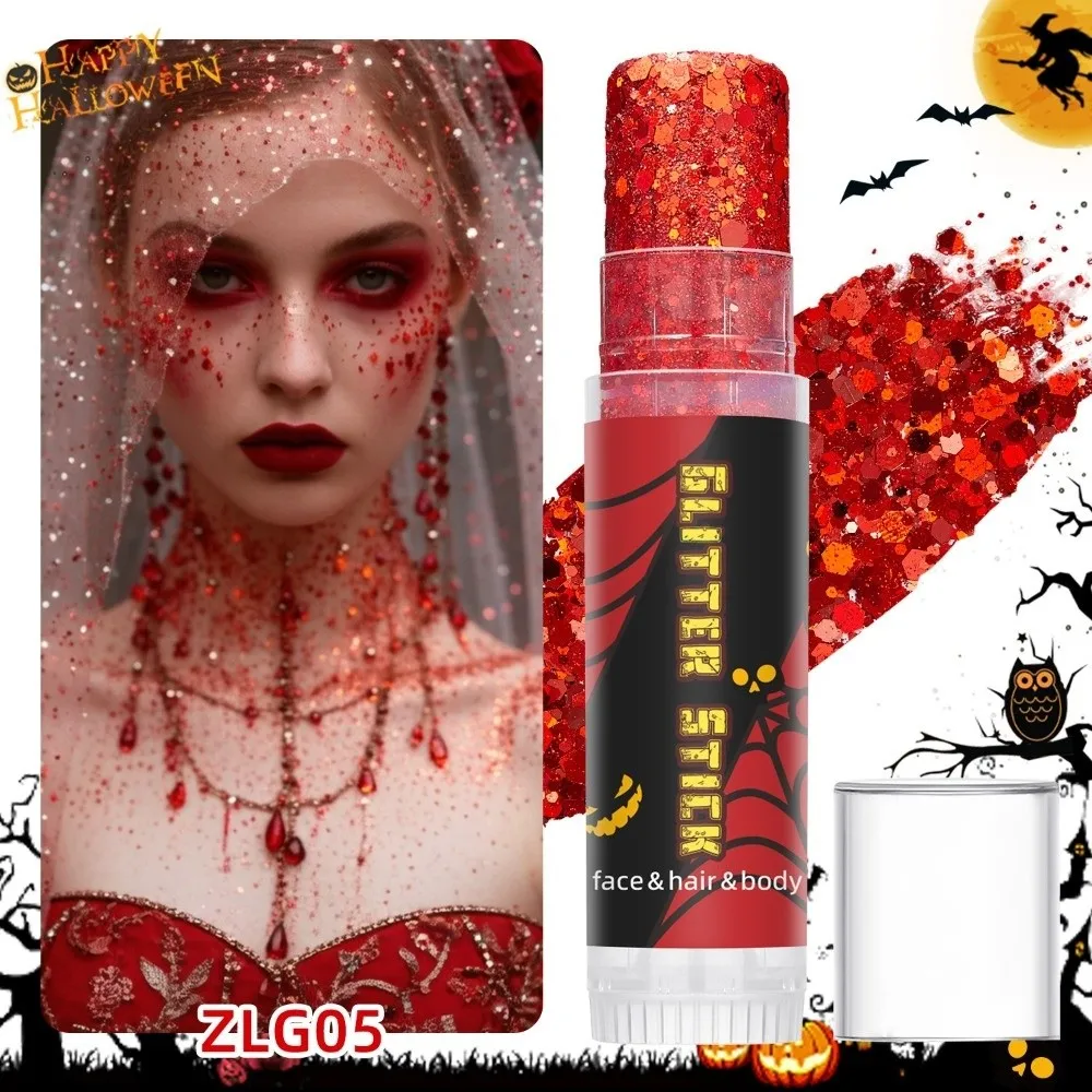 Gel Texture Body Art Glitter Stick Flash Effect Water-Resistant Facial Eyeshadow Stick Shiny Sparkling Lip Hair Makeup Stick