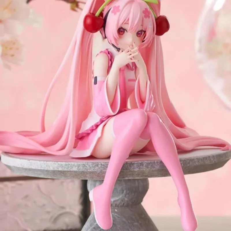 

Новая аниме-фигурка Хацунэ Мику, игрушки, розовое платье вишни, MIKU Kawaii, мультяшная ПВХ фигурка, модель куклы, подарки на день рождения, дети