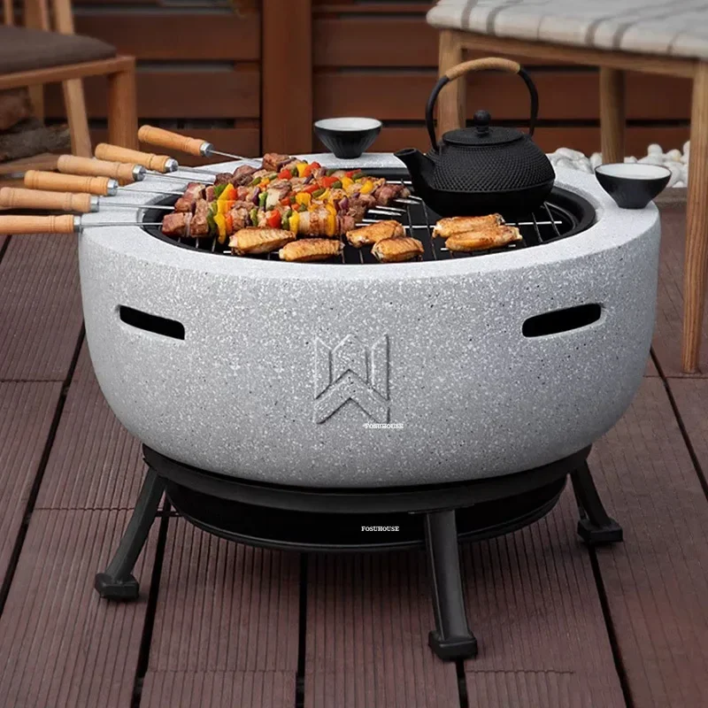 

Minimalist Fire Pits Home Indoor Heating Stove Grill Stand Outdoor Garden Bonfire Party Grilled Brazier Table Camping Furnace