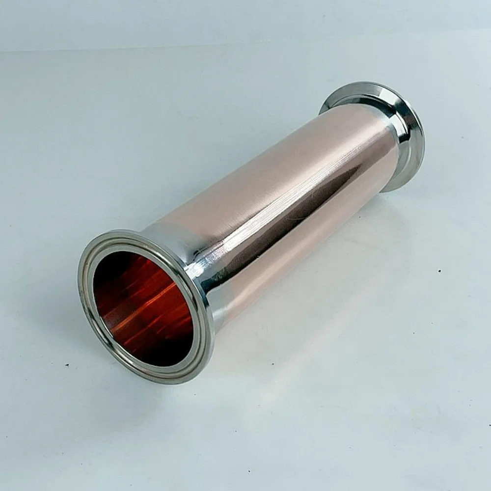 

Clamp 6"(154mm)OD167mm L=300mm Sanitary Straight Copper Pipe With Clamp Ends,Seamless Spool Tube,Thickness 2mm For Distillation