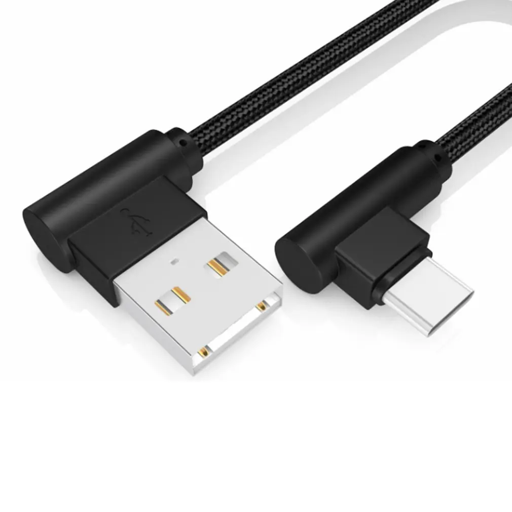 Wysokiej jakości 25cm Usb do typu C krótki 2.4a kabel szybkiego ładowania łokieć 90 stopni Usb C kabel danych Micro Usb dla wszystkich smartfonów