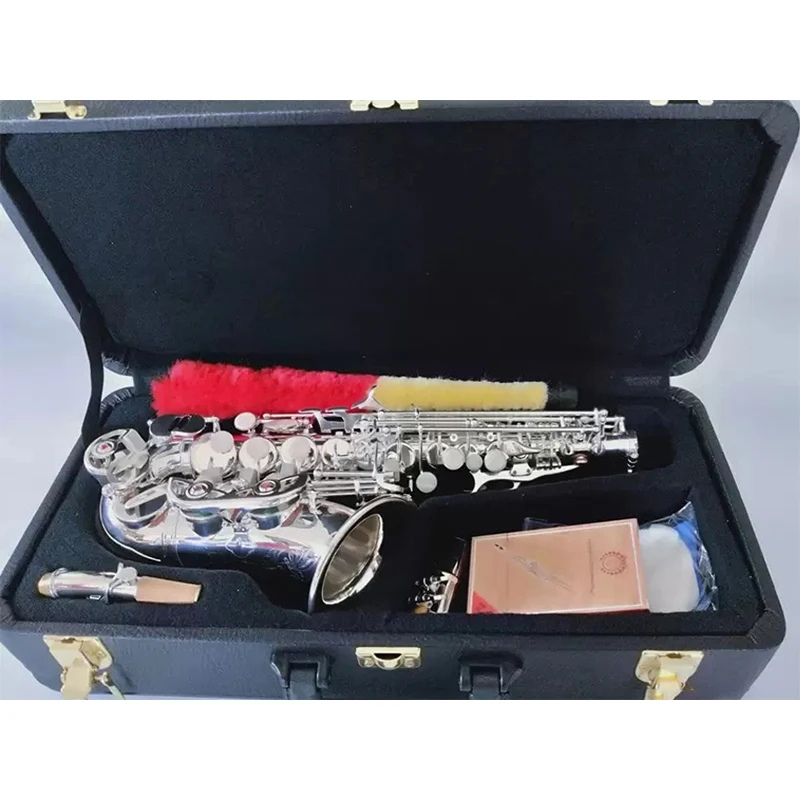 Silver original 901 one-to-one structure B-key professional curved soprano saxophone all-silver jazz instrument saxo soprano