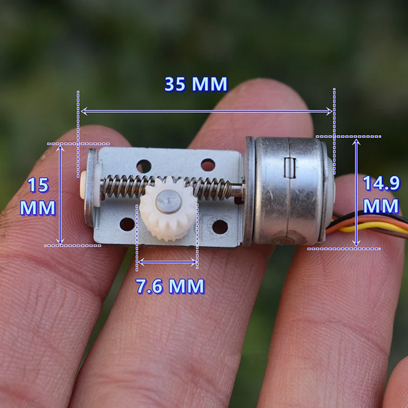 1 Piece Stepping Motor Linear Screw Shaft Rod Block 13 Teeth Plastic Gear DIY Camera Monitor 15mm 2-Phase 4-Wire Stepper Motor