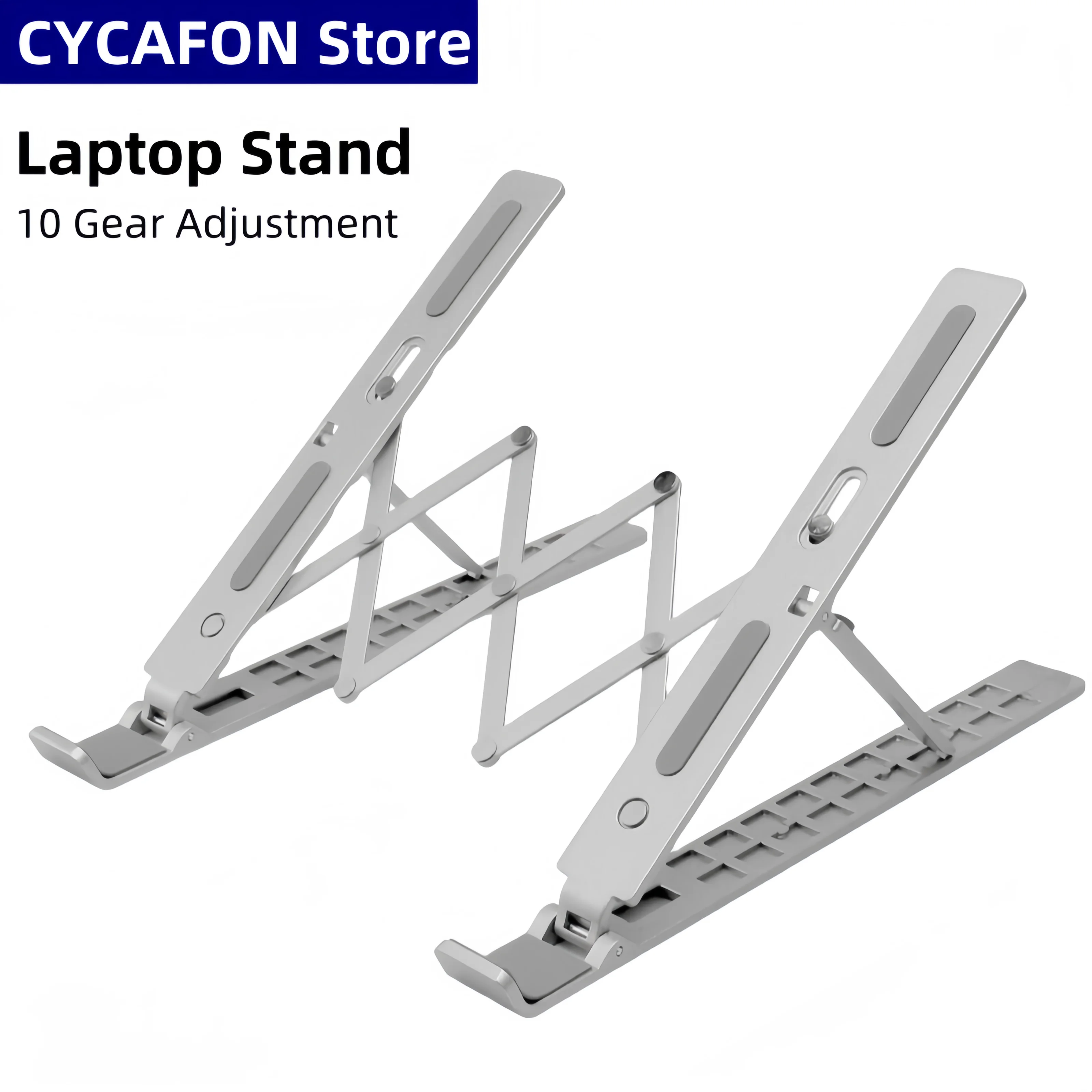 

10 Gear Adjustable Laptop Stand Aluminum for Tablet Notebook Stand Table Cooling Pad Foldable Laptop Holder Portable
