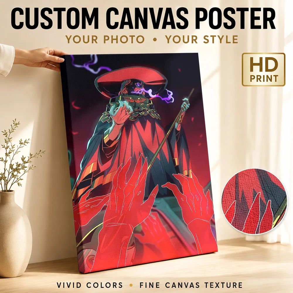 Hades Character Illustration Canvas Print Poster Custom Photo Gaming Anime Wall Paintings Decoration for Bedroom Ready to Hang