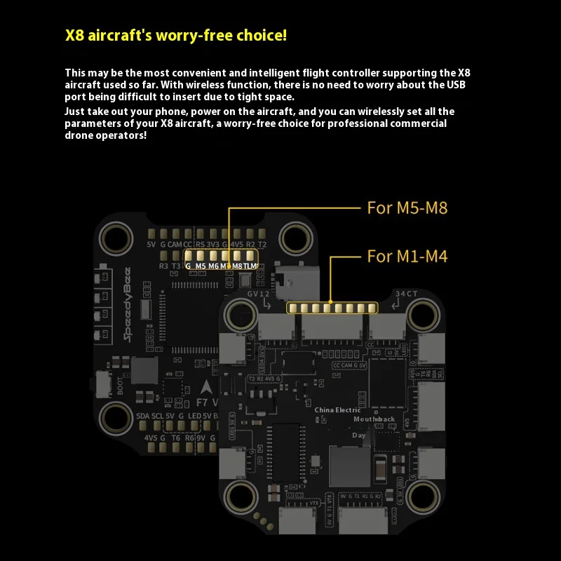 Speedybee F7 Fly Tower V3bl32 50a بلوتوث قابل للتعديل Bec 128kfpv سباق الطائرة بدون طيار تحكم مناسبة للتحكم في الطيران F722