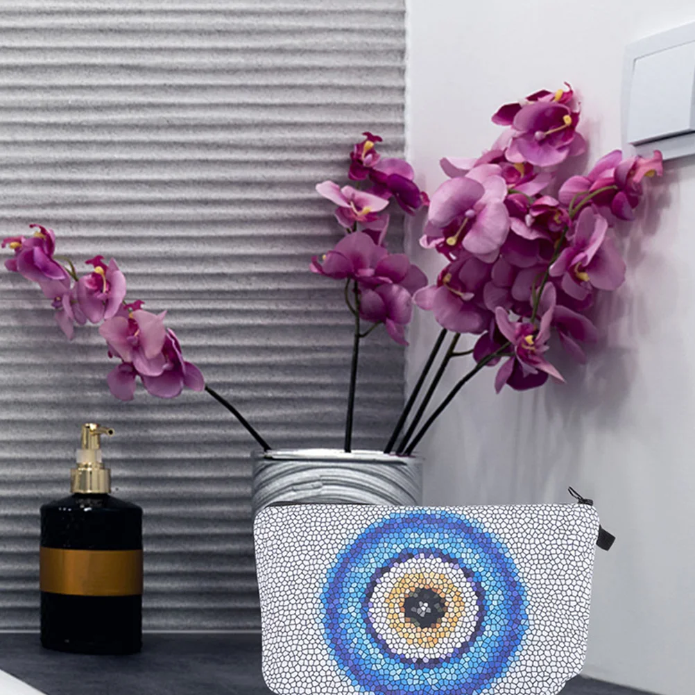 2pcs Waterproof Bag Zipper Pouches Travel Toiletry Organizer Evil Eye Print Makeup Bags For Women Coin Storage