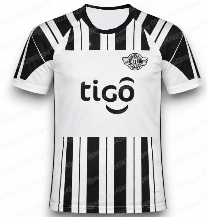 Paraguay Asuncion Olympia Olimpia Asuncion Heim-Fußballtrikot Trainings-Sommer-Sporttrikot Herren T-Shirt Familien-Set – Detail 8