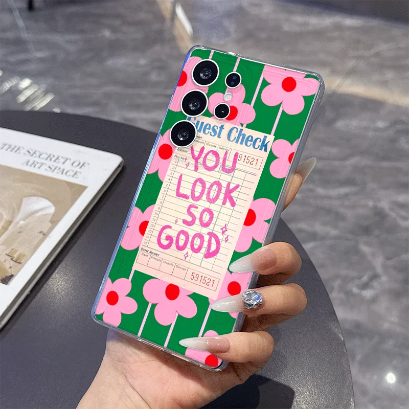 Creative Striped Art Text Pattern Phone Case for Samsung Galaxy A56 A57 A55 A54 A53 A52 A51 Soft Covers for Galaxy A37 A36 A14