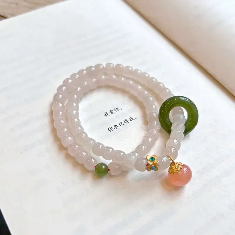 Free shipping Bracelet he tian Jade hand string sweet little fresh woman gift bracelets jewelry luxury charm girl girlfriend hot