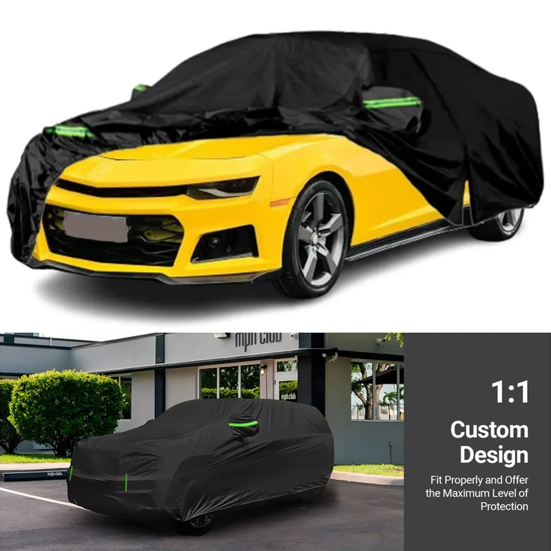 

Waterproof Car Covers Compatible with 2010-2024 Chevrolet Camaro with Zipper Door For Rain Snowproof UV Windproof Protection