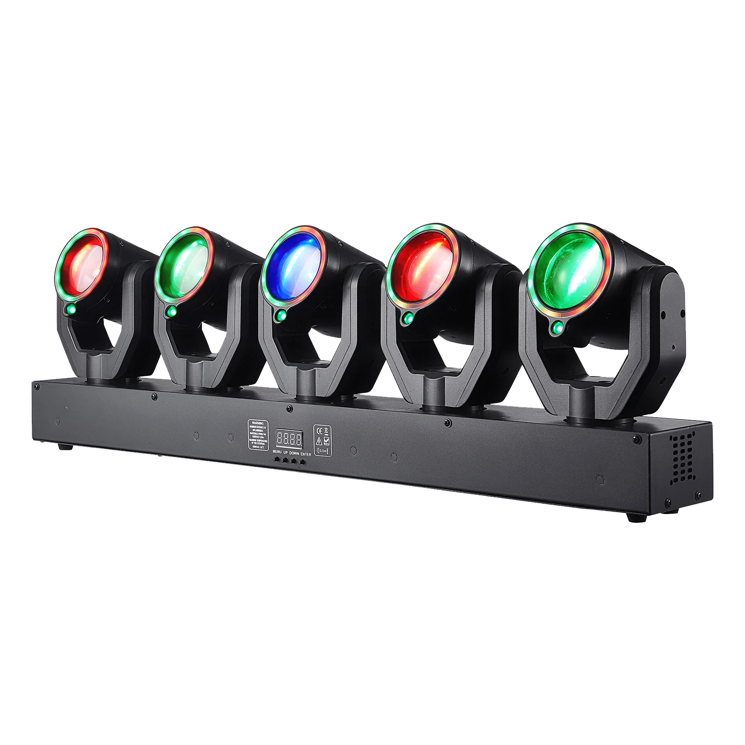 5-Kopf XY Rotierender 180W LED Moving Head Beam DJ Disco Licht DMX512 Sprachsteuerung RGBW Beam + Grüner Laser für Party Hochzeit Club Bar Weihnachten Bühnenlicht