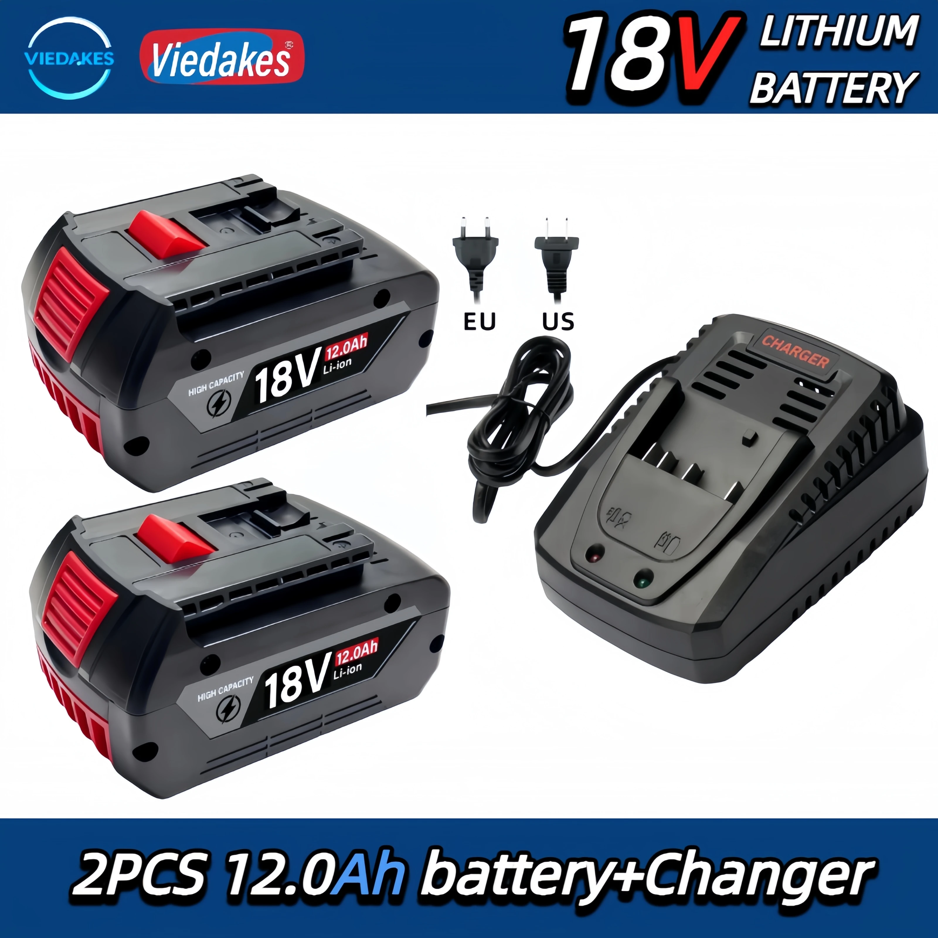 Original for Bosch 18V Battery 18650 Lithium Battery Rechargeable Built-in BMS and Charger High-Performance
