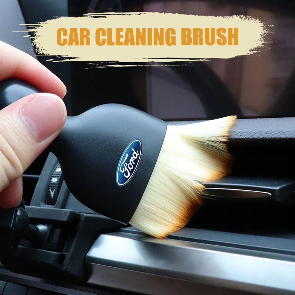 Outil de nettoyage des sorties d'air de voiture, brosse douce, couvercle central pour Ford Explorer Escape Fiesta Fusion Mondeo ST FOCUS Kuga MK2 MK3 Shelby