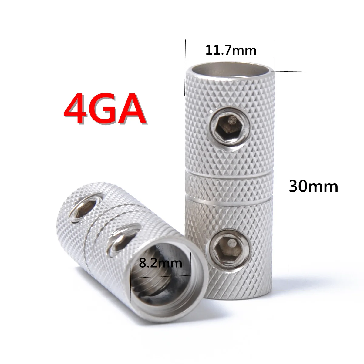 

2Pcs 4ga Brass Butt Connectors Audio Wire Couplers Durable for Extending Joining Cut Wires Butt Splice Connector