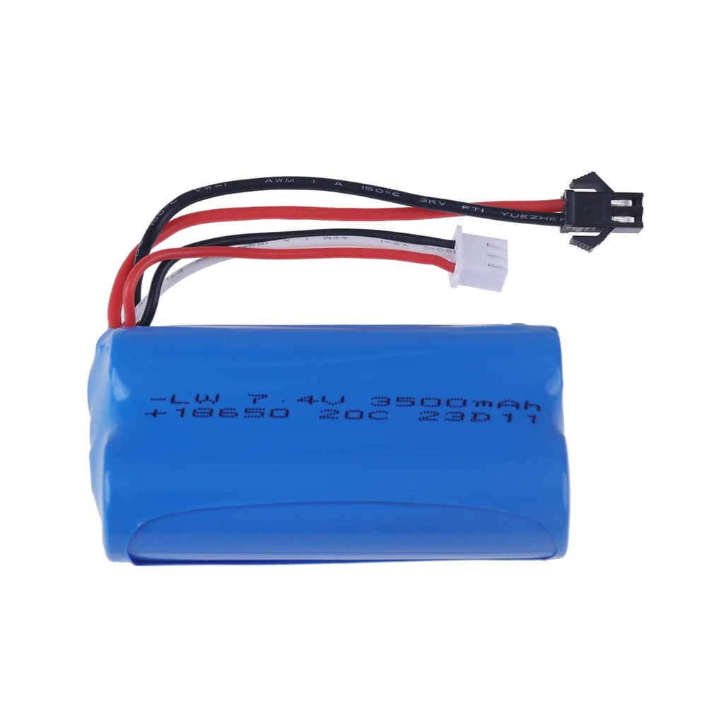 A bateria do Li-íon para Wltoys, 7.4V, 3500mAh, 25C, MJX, T40, T40C, F39, F49, T39, T39, peças do helicóptero de RC, 2S, 18650, Wltoys 10428, 12428