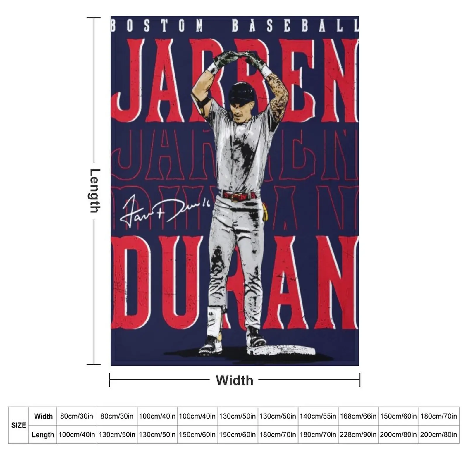 Jarren Duran Boston Repeat Throw Blanket couch cozy soft plush fuzzy picnic outdoor blanket
