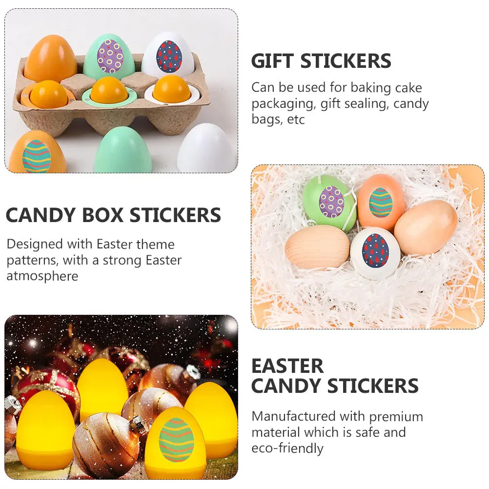 

500 шт. милых пасхальных декоративных наклеек, идеально подходящих для упаковки подарков, коробок для тортов, конфет, упаковки для праздничных подарков, наклеек для подарков