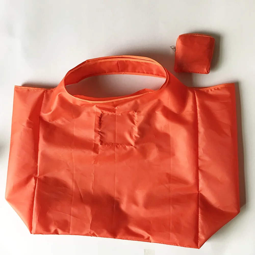 Trendy Large Capacity Folding Storage Bag Portable Polyester Shopping Bag Lightweight Durable Handbag with Custom Print