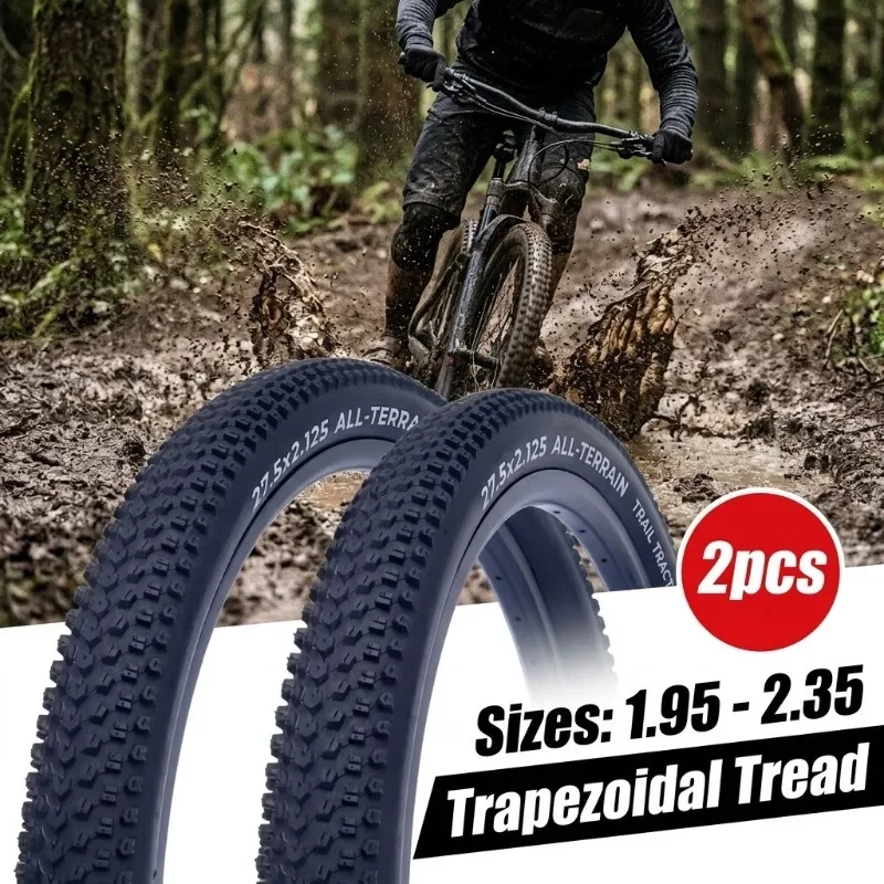 2Pcs 27.5" MTB Mountain Bike Tires 27.5x1.95 2.10 2.125 2.35 Bicycle Tyres All Terrain Cycling Replacement Parts Accessories Set