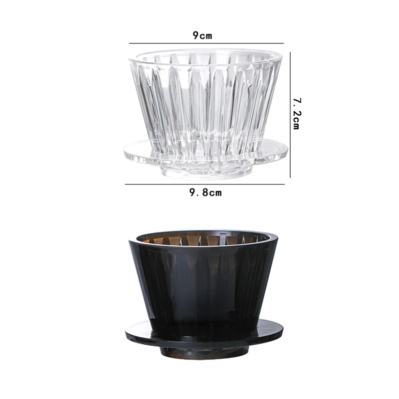 Wave Coffee Dripper Crystal Eye Pour Over Coffee Funnel Filter Cups Coffee Maker Flat Bottom Increase Uniformity