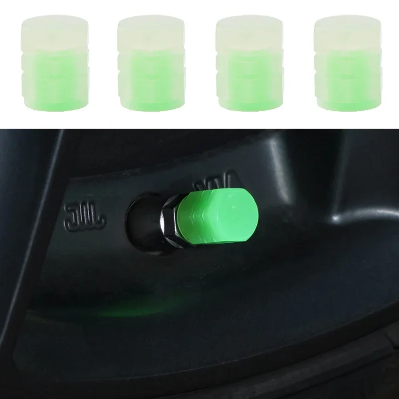 

4Pcs/set Luminous Tire Valve Cap Car Motorcycle Bike Wheel Hub Glowing Valve Cover Tire Decoration Styling Tool Auto Accessories