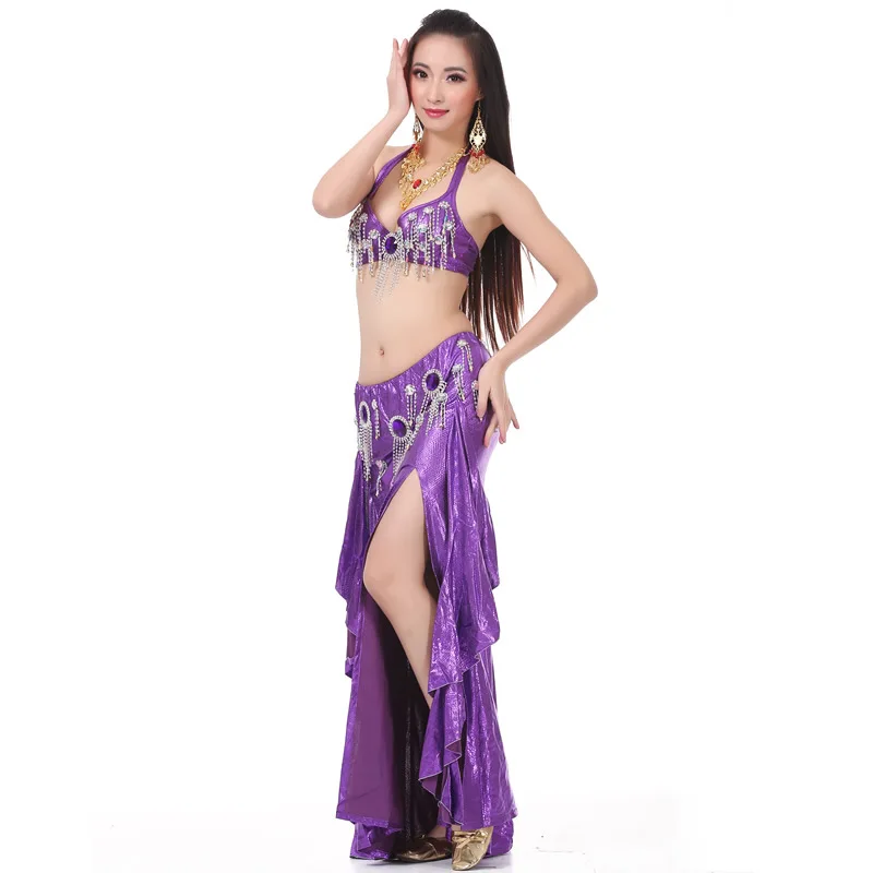 Belly Dance High-End Costume Suits Snakeskin Snakeprint Bra Suits Stage Performance Tassel Sequins Sexy Wave Skirts