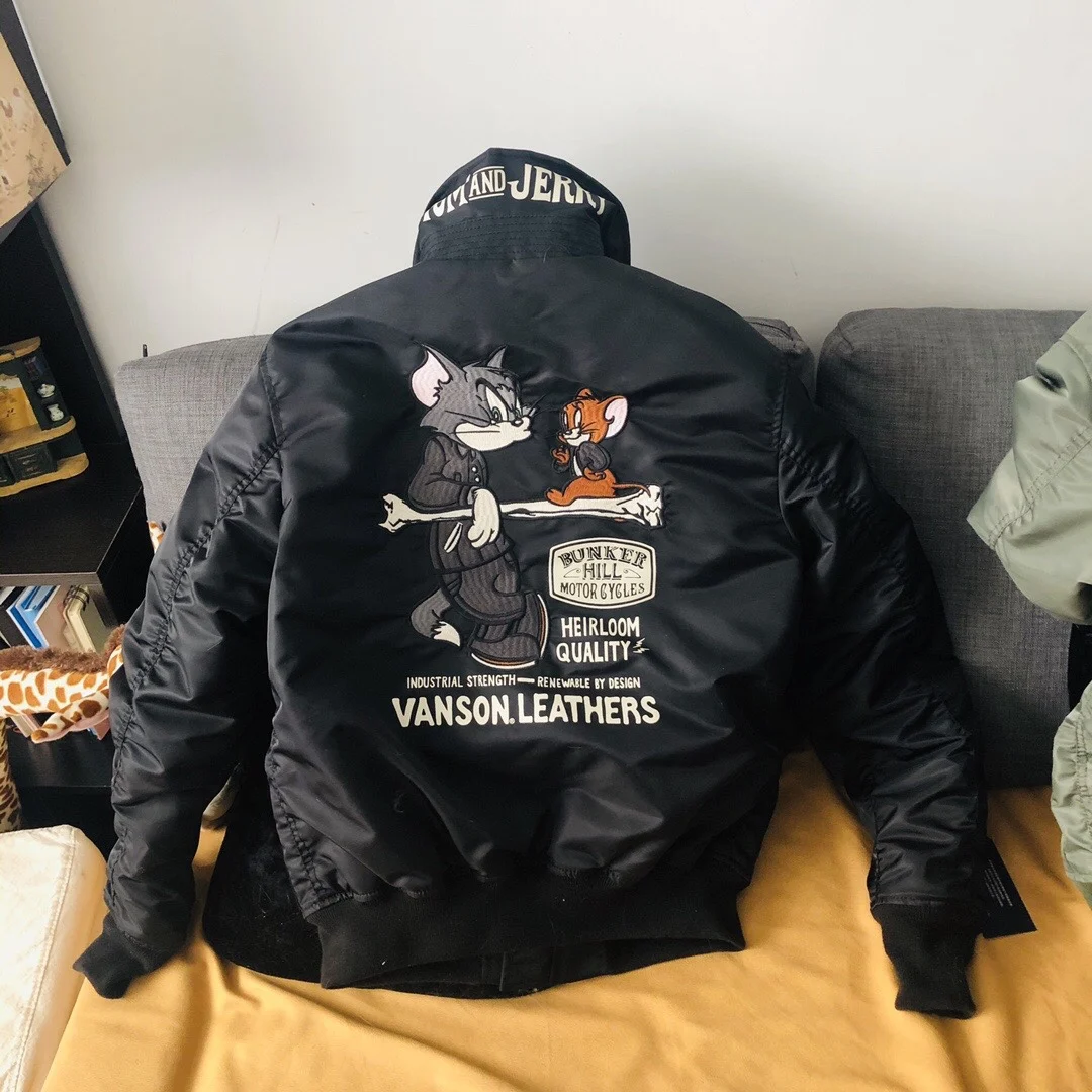 

Утепленная куртка-бомбер из хлопка с длинными рукавами на молнии для молодежи, повседневная, теплая, свободного кроя