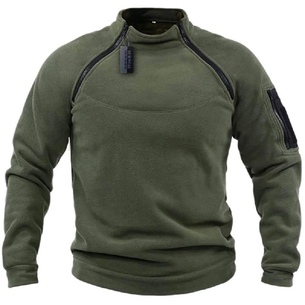 Herren Taktische Outdoor-Fleecejacke Kleidung Warme Reißverschlüsse Pullover Männer Winddichter Mantel Thermo-Wander-Sweatshirt