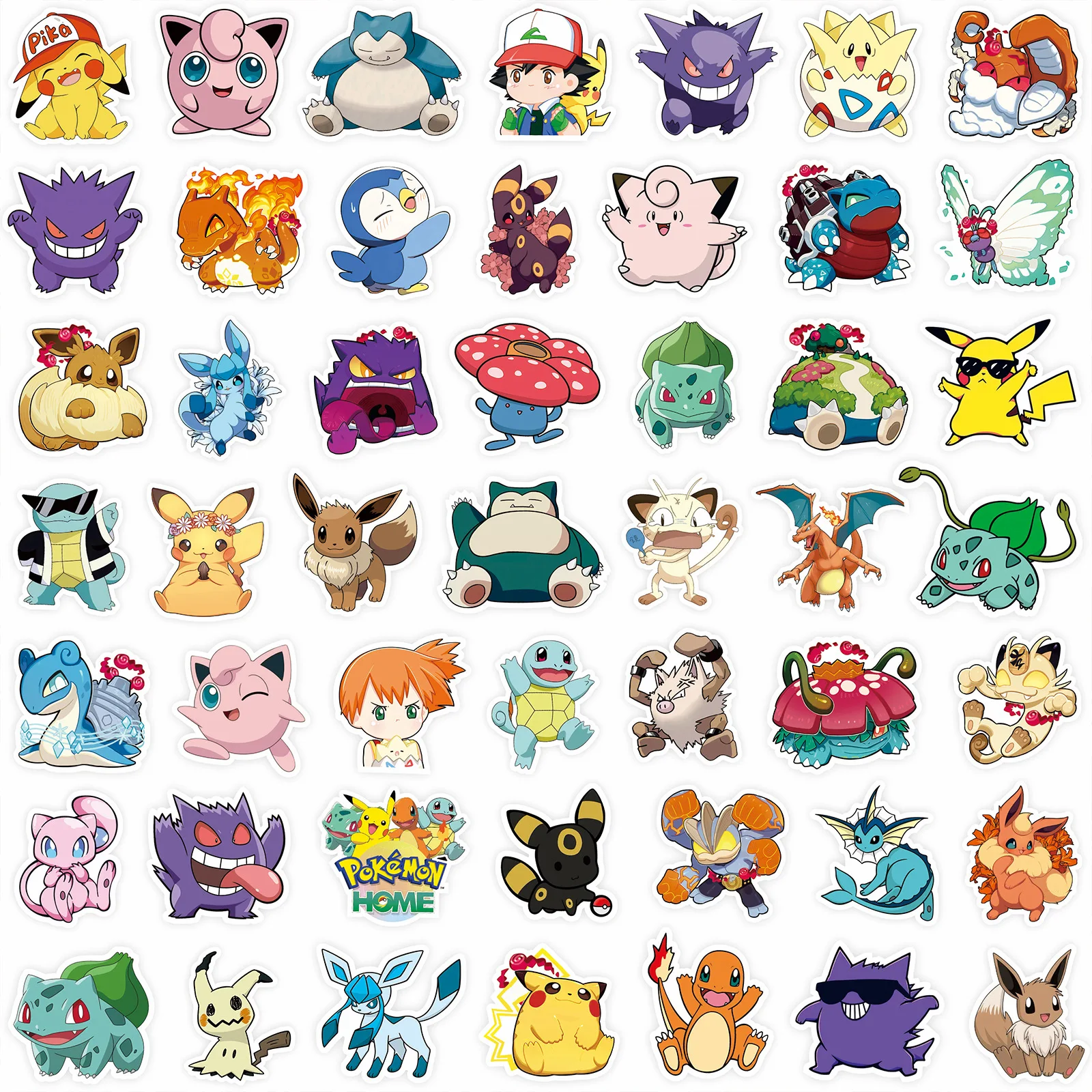 100 قطعة ملصقات بوكيمون أنيمي لطيف Kawaii بيكاتشو Eevee الكرتون الشارات المحمول الهاتف سكيت الغيتار لعبة أطفال باردة ملصق هدية