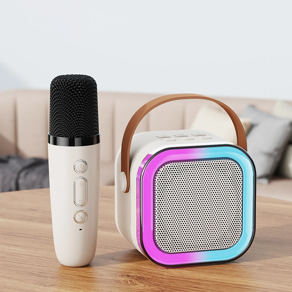 Bluetooth K12 Karaoke Machine Portable 5.3 PA Speaker System with 1-2 Wireless Microphones Home Family Singing Children’s Gifts