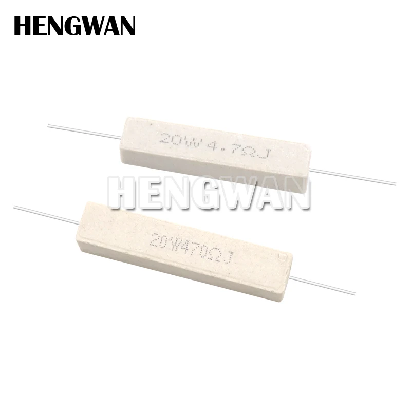 2pcs 20W 5% Cement Resistor Power Resistance 0.1 - 10K 0.1R 0.5R 10R 50R 0.22 0.33 0.5 1 2 5 8 10 20 22 30 50 100 1K 1.5K 2K ohm