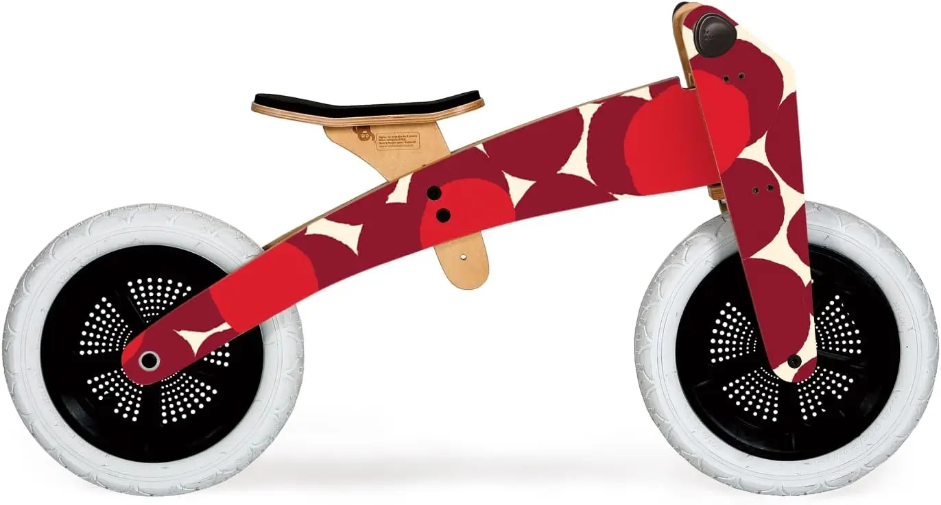 3in1 Designer Wooden Balance and Walker, Ages 1 to 5 Years (Red Spot 3in1)