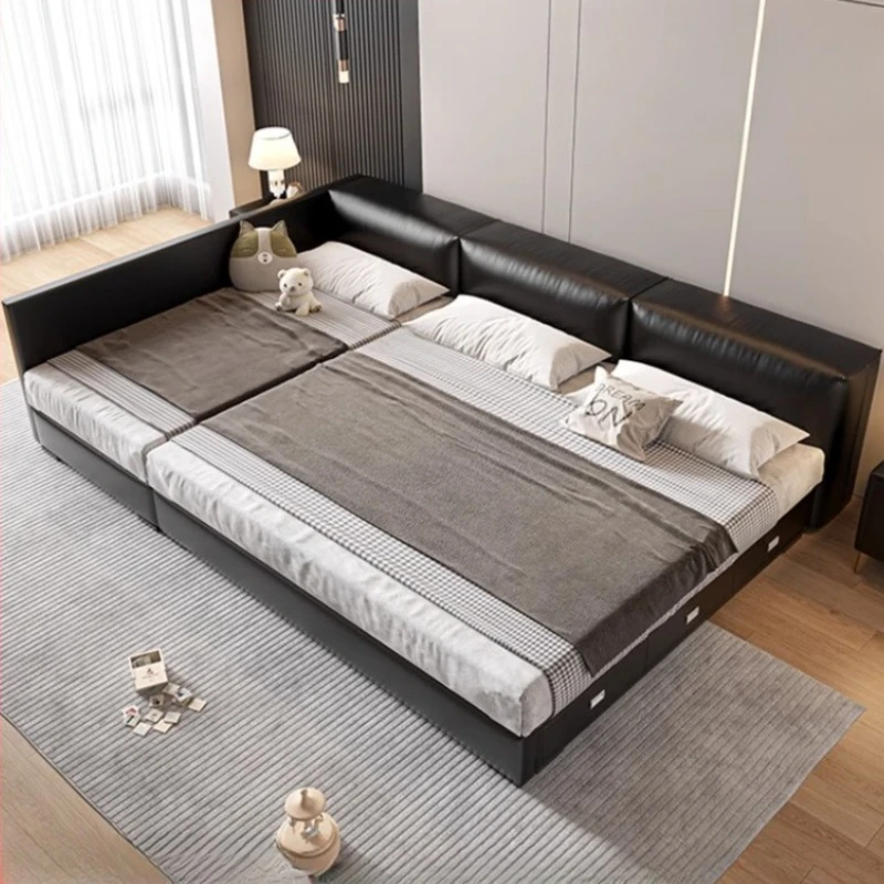 

Storage Luxury Bed Leather King Size Home Headboard Bed Modern Patio Hotel Camas De Matrimonio Dormitorio Bedroom Accessories