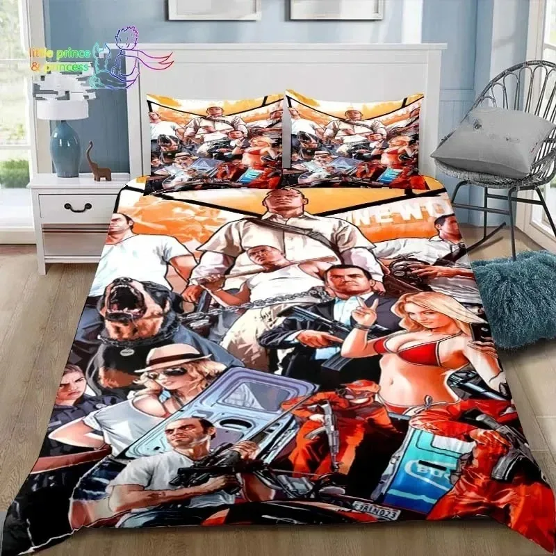 3D Print Grand Theft Auto GTA Game Gamer Bedding Set Single Twin Full Queen King Size Bed Set Aldult Kid Bedroom