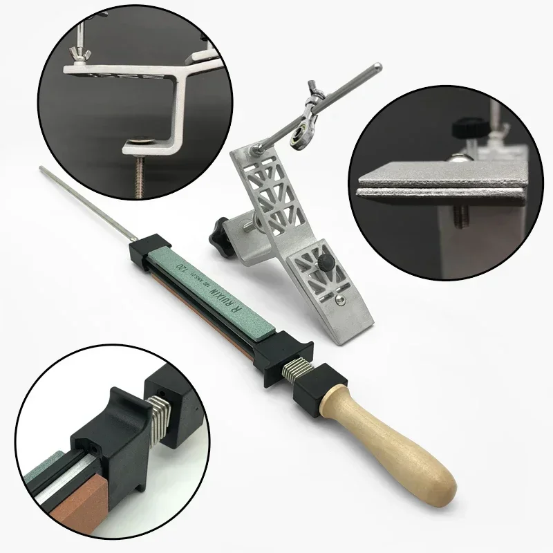 Knife Sharpener Set  Aluminum Alloy Fixed Kitchen Angle Grinding System Diamond Sharpening Stone DIY Woodwork Tool Whetstone