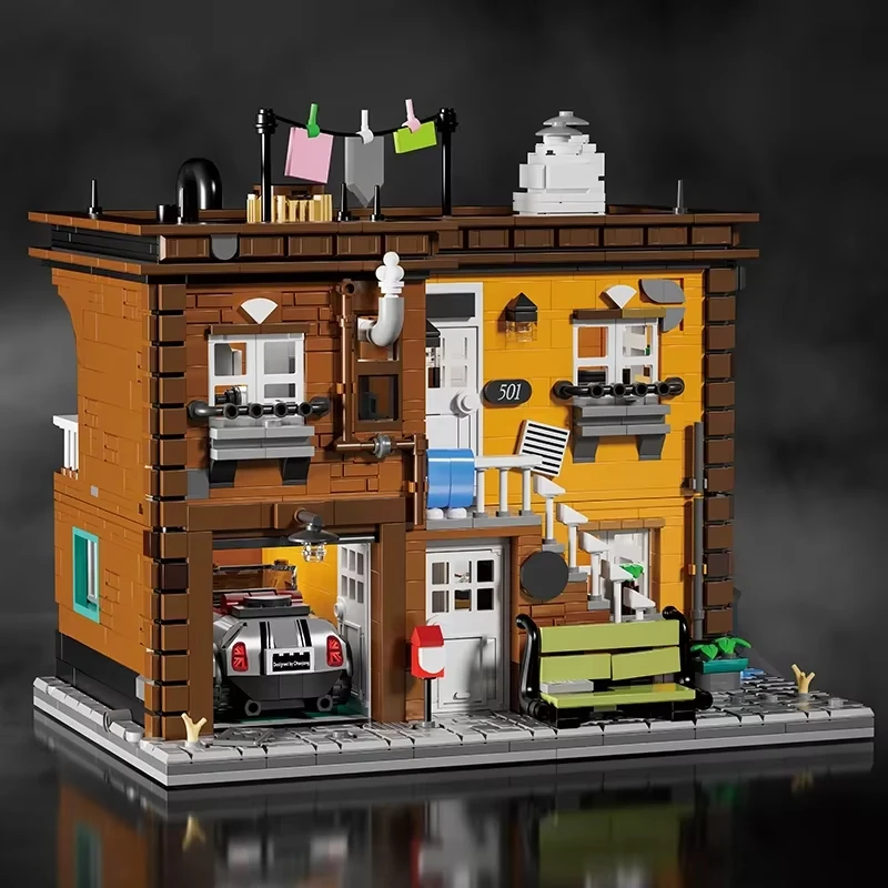 2284pcs AshLey story Building Blocks Retro House with Car Moc Model Bricks Desktop Decoration Diy Toys For Kids Holiday Gifts