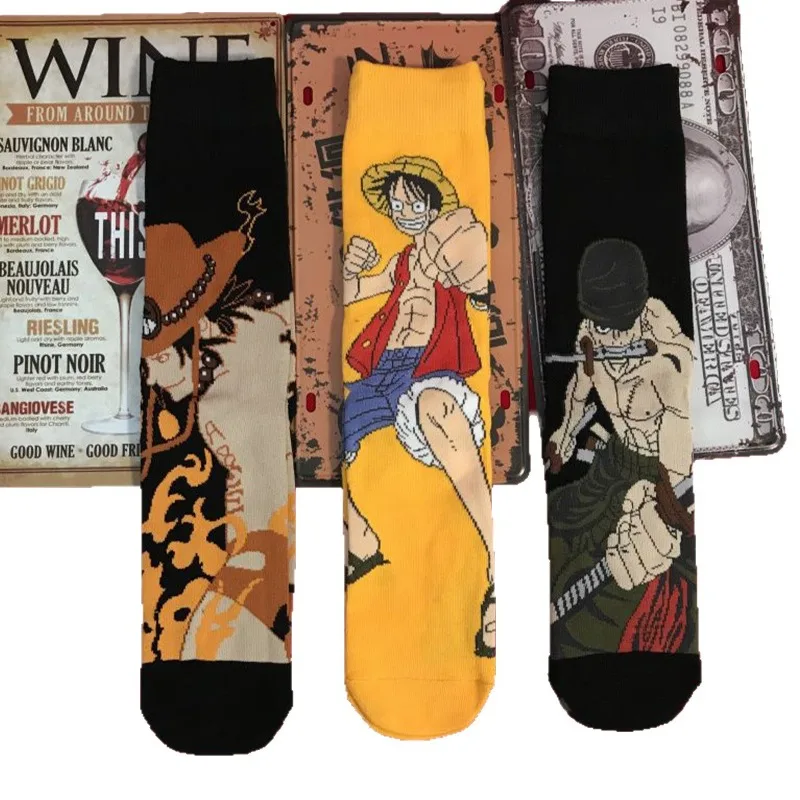 One Piece Monkey·D·Luffy Roronoa Zoro Portgas·D· Ace Cartoon Cute Socks Teenagers Comfortable Breathable Sports Mid-calf Socks view 5