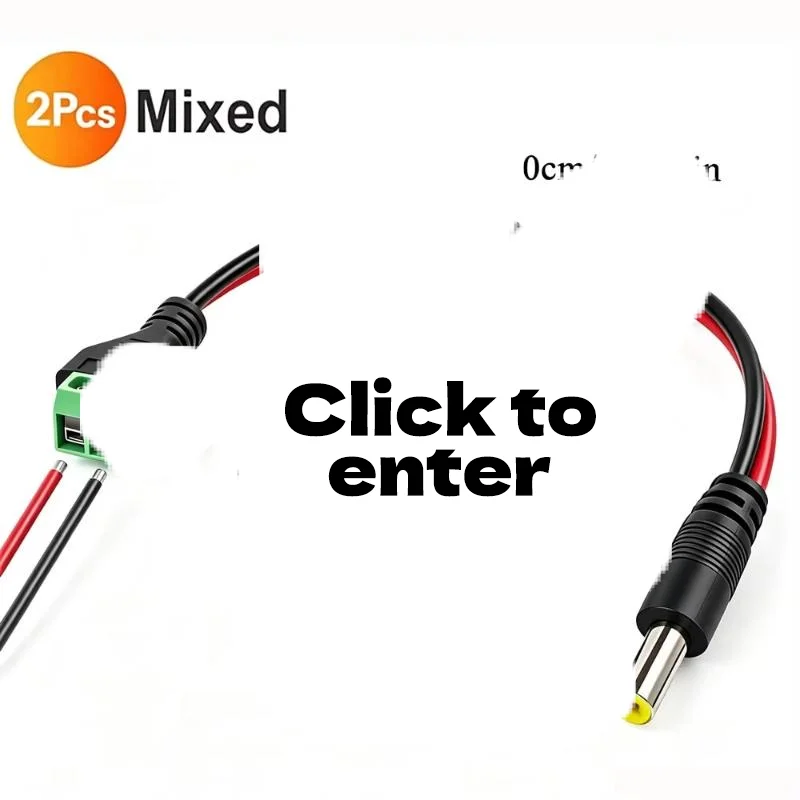 5.5x2.1mm DC to 2Pin Screw Terminal Block Adapter Cable Power Extension for CCTV Camera LED Light Strip