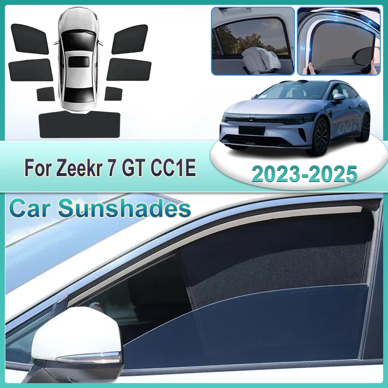 Window Sunshades For Zeekr 7 GT Bodykit 2023 2024 2025 Light Blocking Curtains Window Sunscreen Windshield Cover Car Accessories