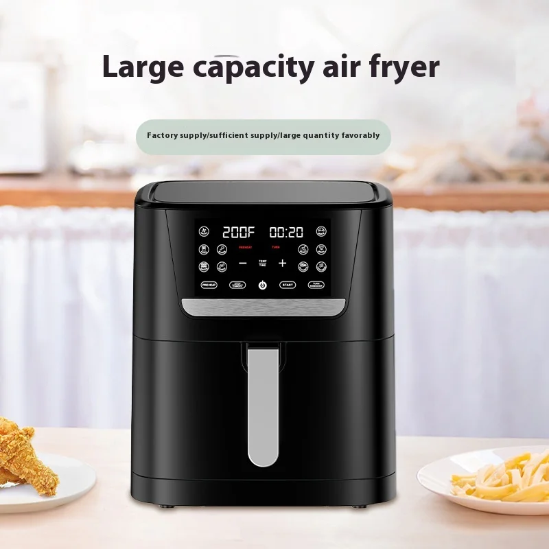 

Современные интеллектуальные 10-литровые кнопки для фритюрницы из нержавеющей стали с сенсорным экраном, большая емкость, многофункциональные для домашнего использования