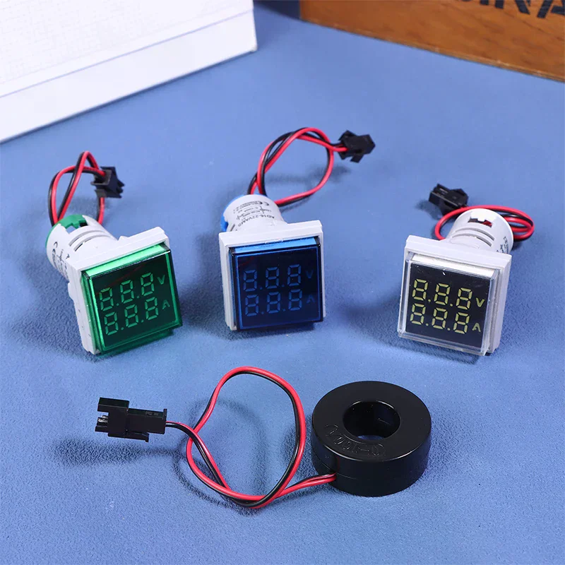 Mini Dual Display Voltmeter Ammeter AD16-22VAMS 220V Square LED Digital Ammeter Voltage Current Meter Voltammeter