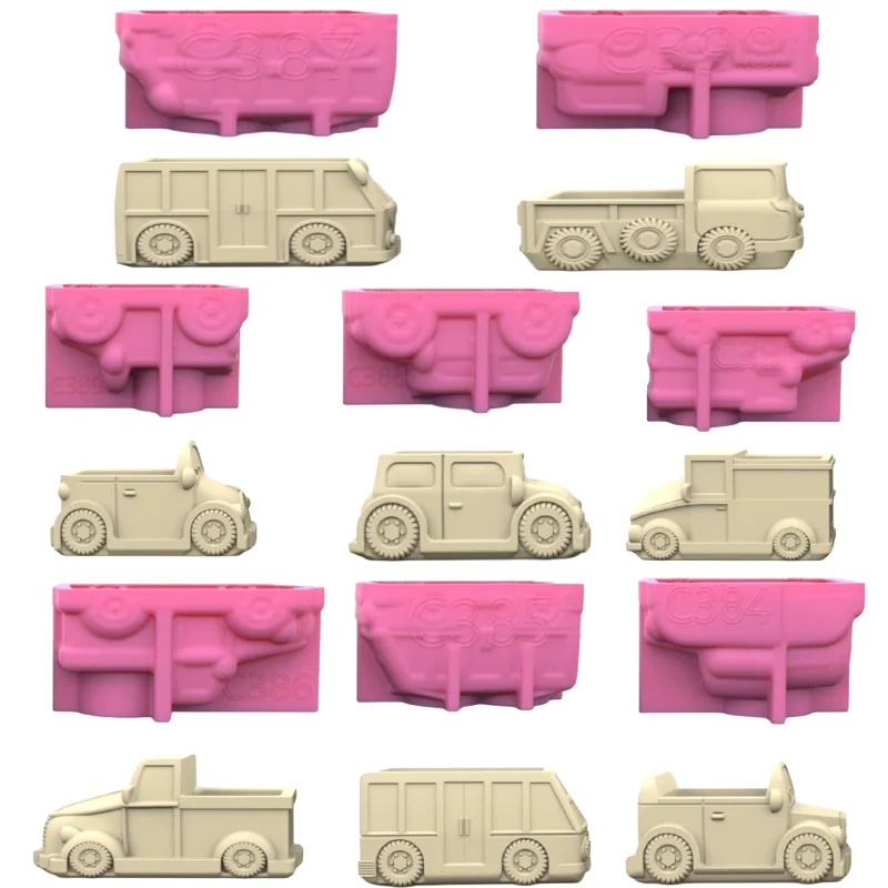 Motorcar Truck Bus Gypsum Silicone Mold Diy Succulents Concrete Flower Pot Vase Plaster Cement Mold Clay Mold Candle Holder